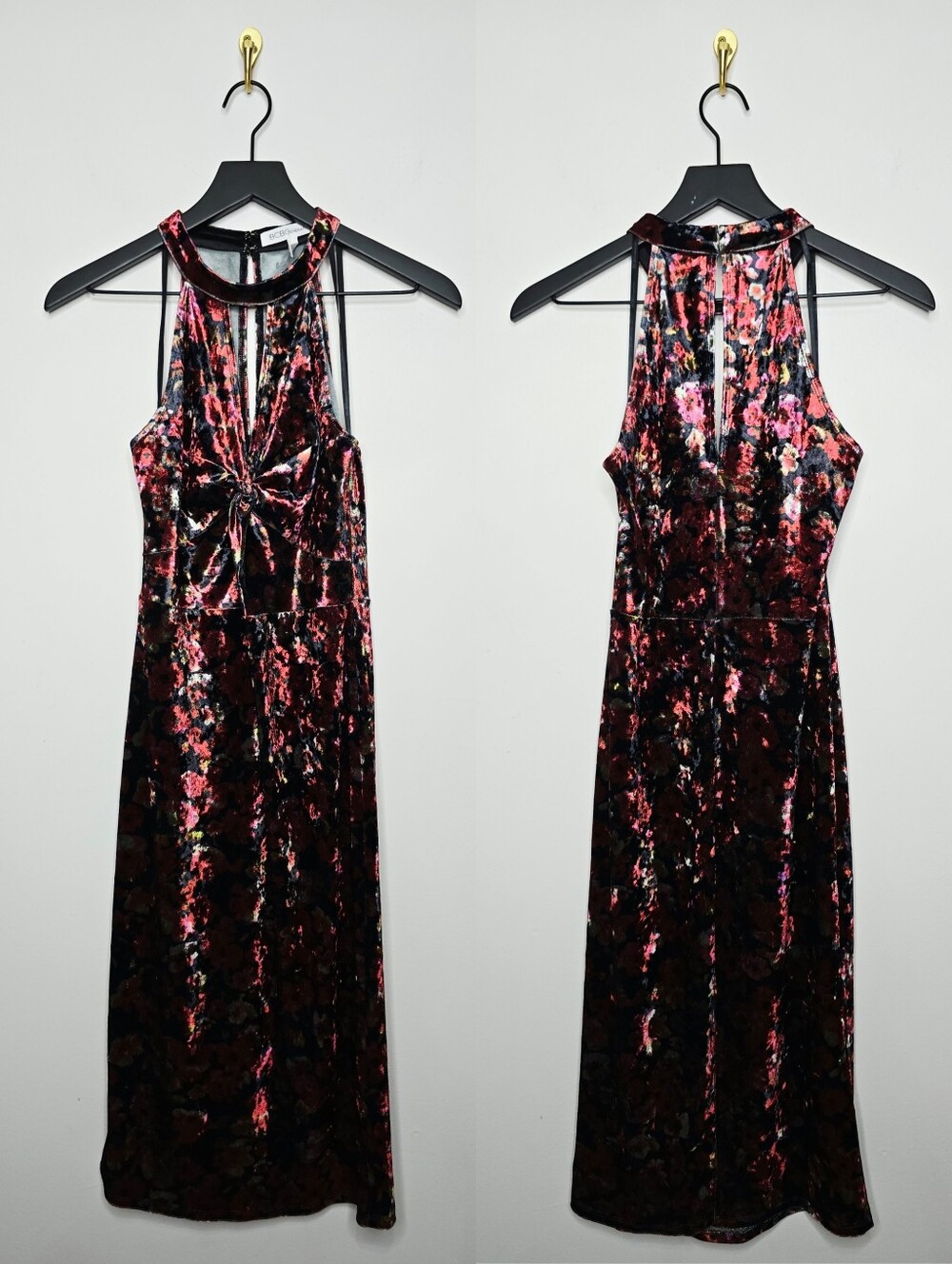 BCBGeneration 90s Inspired Velour Floral Dress Size Medium